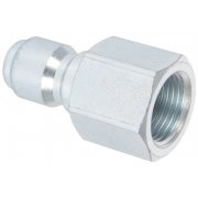 3/8" Male QR Coupler to 3/8" BSP Female - 250 Bar / 3625 Psi - Plated Steel