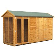 Power 12x4 Apex Summer House with 6ft Side Store