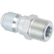 3/8" Male QR Coupler to 3/8" BSP Male - 250 Bar / 3625 Psi - Plated Steel