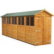 Power 20x4 Apex Garden Shed with Double Doors